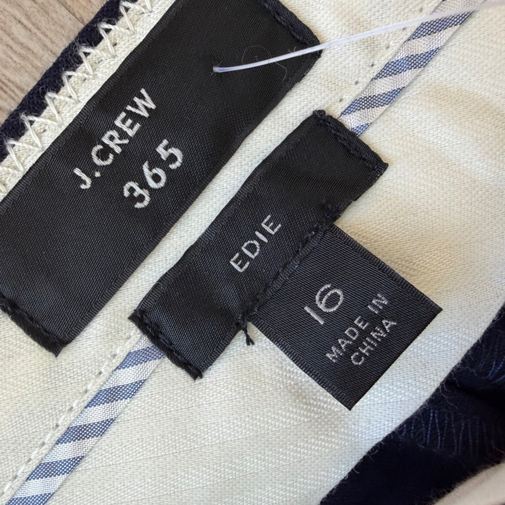 NWT J.Crew 365 Edie Wide Leg Trousers Navy Blue Women's Size 16 Office Career - Picture 3 of 10